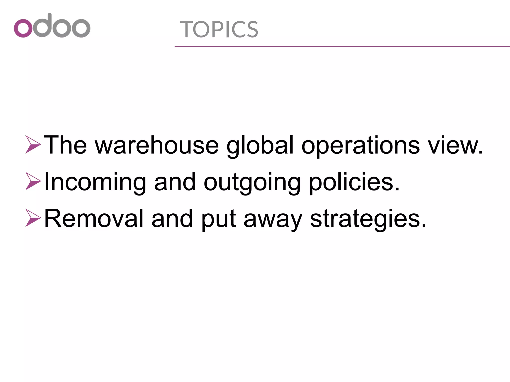 The new Odoo warehouse management system | PDF