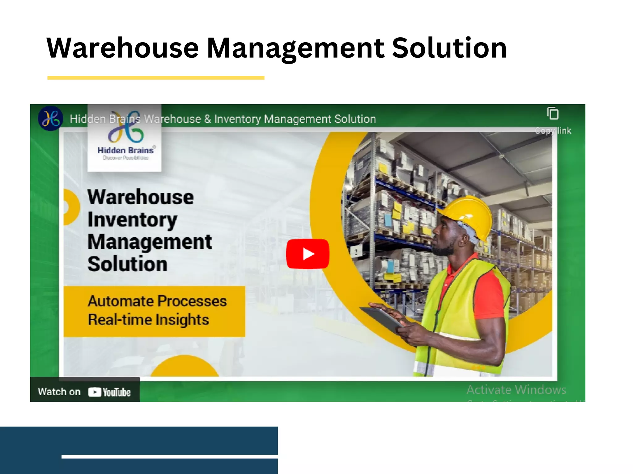 Warehouse Management Solution
 