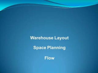 1
Warehouse Layout
Space Planning
Flow
 