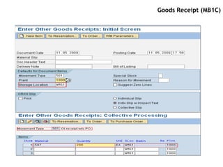 Goods Receipt (MB1C)
 