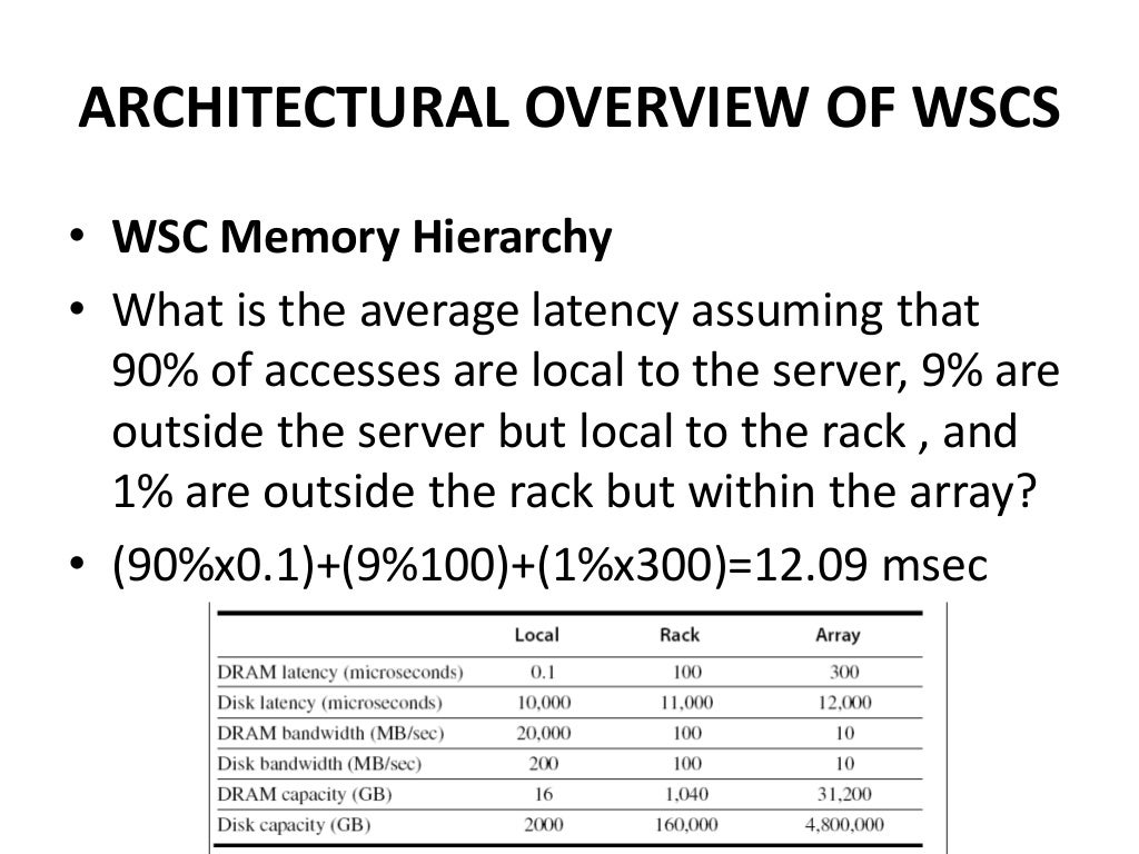 Warehouse scale computer