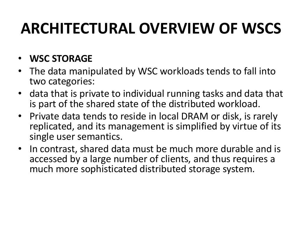 Warehouse scale computer