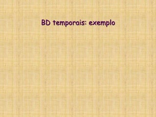 BD temporais: exemplo
 