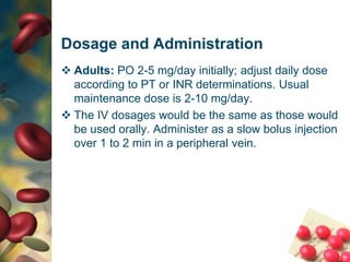 Warfarin is distributed to the liver, lungs, spleen, and kidneys. It does not appear to be distributed to breast milk in significant amounts. It crosses the placenta and is a known teratogen.