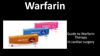 Warfarin
Guide to Warfarin
Therapy
In cardiac surgery
 