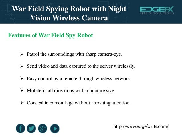 rf controlled spy robot with night vision camera