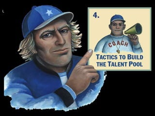 Instill a Talent MindsetTalent wins“Talent is superordinate to strategy . . . A great strategy can go  up in flames quickly . . . But talented people know how to respond.”Dick Vague, CEO First USA (BancOne)“I focus on talent management.  We have systems and reports for everything else.”Bill George, CEO MedtronicIt’s my job“In our manufacturing managers, we want leaders, not micromanagers; empowerers, not administrators; real expertise and judgment, not technicians.  Against this standard, we changed 50% of our 400 manufacturing managers.”AlliedSignal, senior executiveNeed a gold standard23