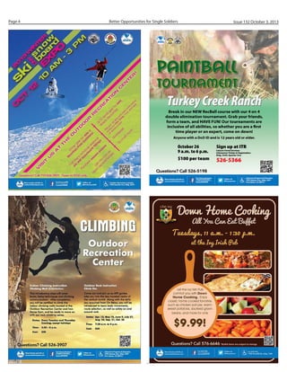 Better Opportunities for Single SoldiersPage 4 Issue 132 October 3, 2013
 