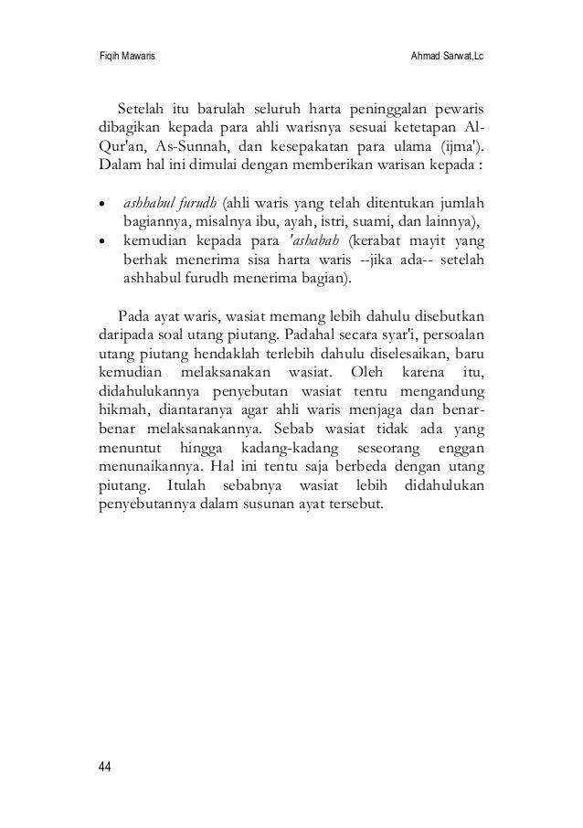 Contoh Soal Bab Mawaris - Soal Kelasmu