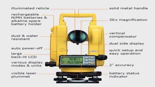 Surveying and instruments used, compass used in survey, auto level ...