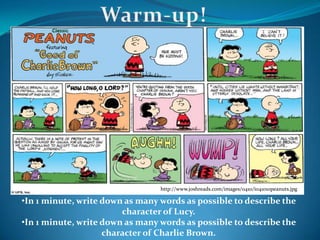 Warm-up! http://www.joshreads.com/images/0410/i041010peanuts.jpg ,[object Object]