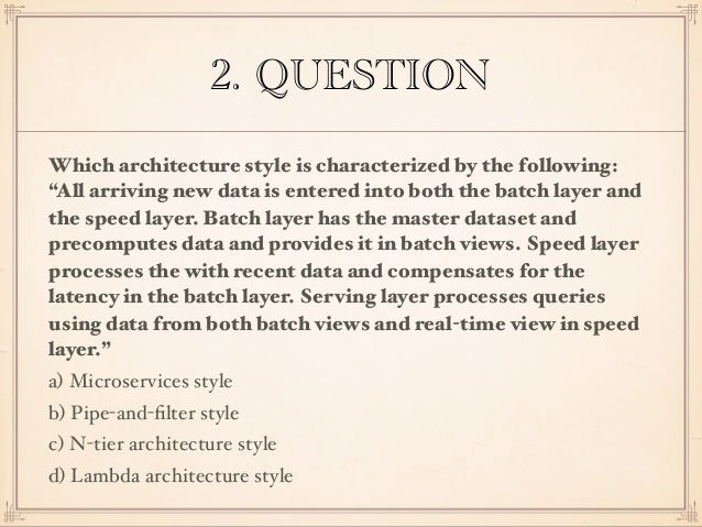 software architecture quiz questions
