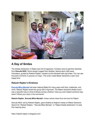 Warming Hearts Dhabla Distribution in Rajkot | DOCX