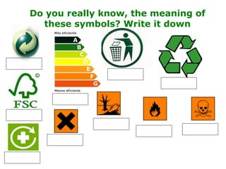 Do you really know, the meaning of
  these symbols? Write it down
 