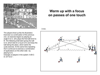 Warm up with_a_focus_on_passes_of_one_touch