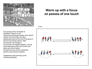 Warm up with_a_focus_on_passes_of_one_touch
