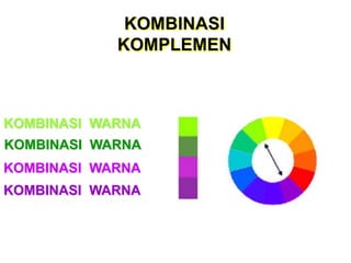 KOMBINASI
KOMPLEMEN
KOMBINASI WARNA
KOMBINASI WARNA
KOMBINASI WARNA
KOMBINASI WARNA
 