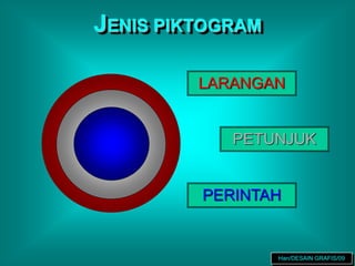 JENIS PIKTOGRAM
LARANGAN
PETUNJUK
PERINTAH
Han/DESAIN GRAFIS/09
 