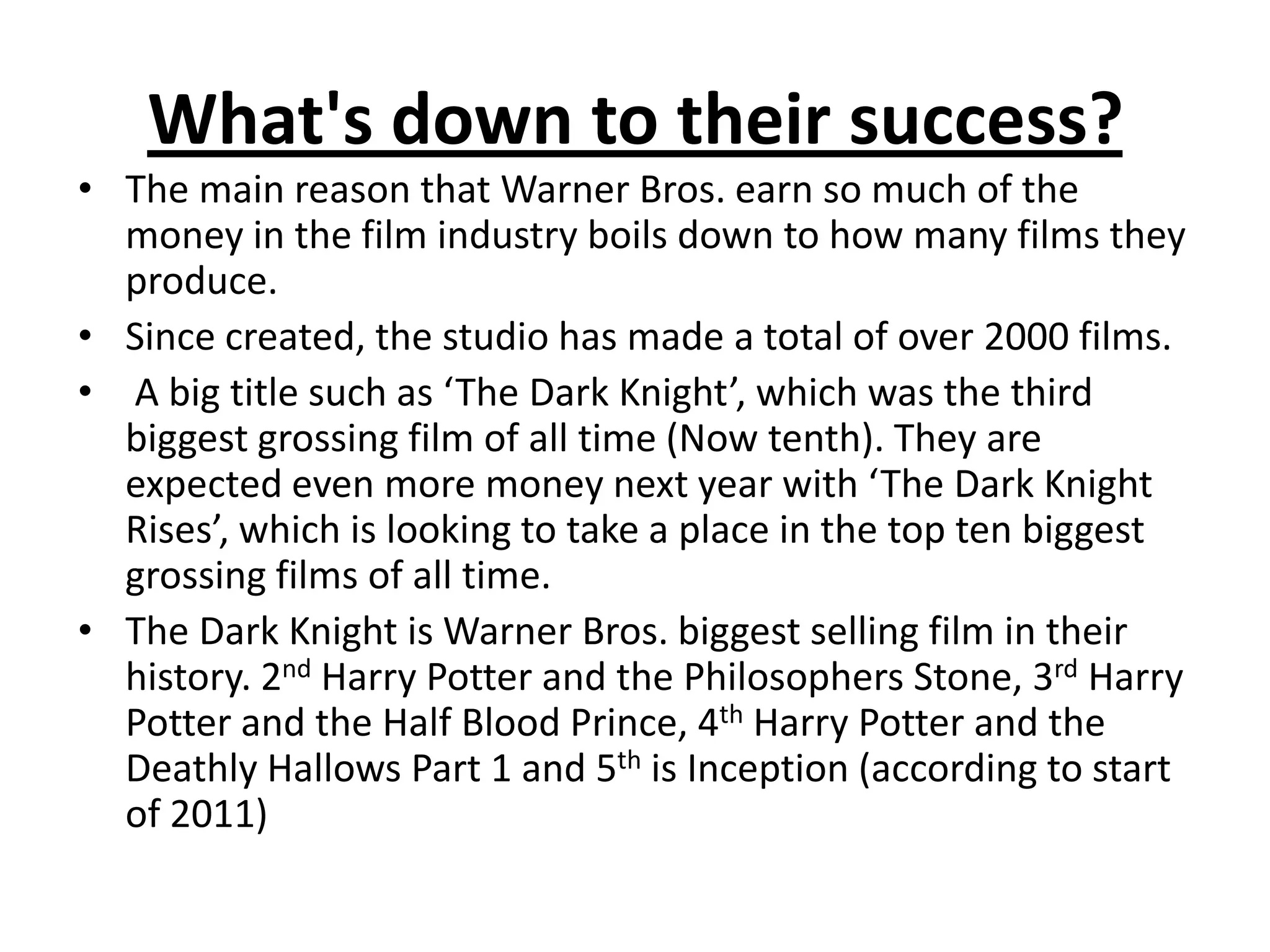 Warner bros presentation | PPTX