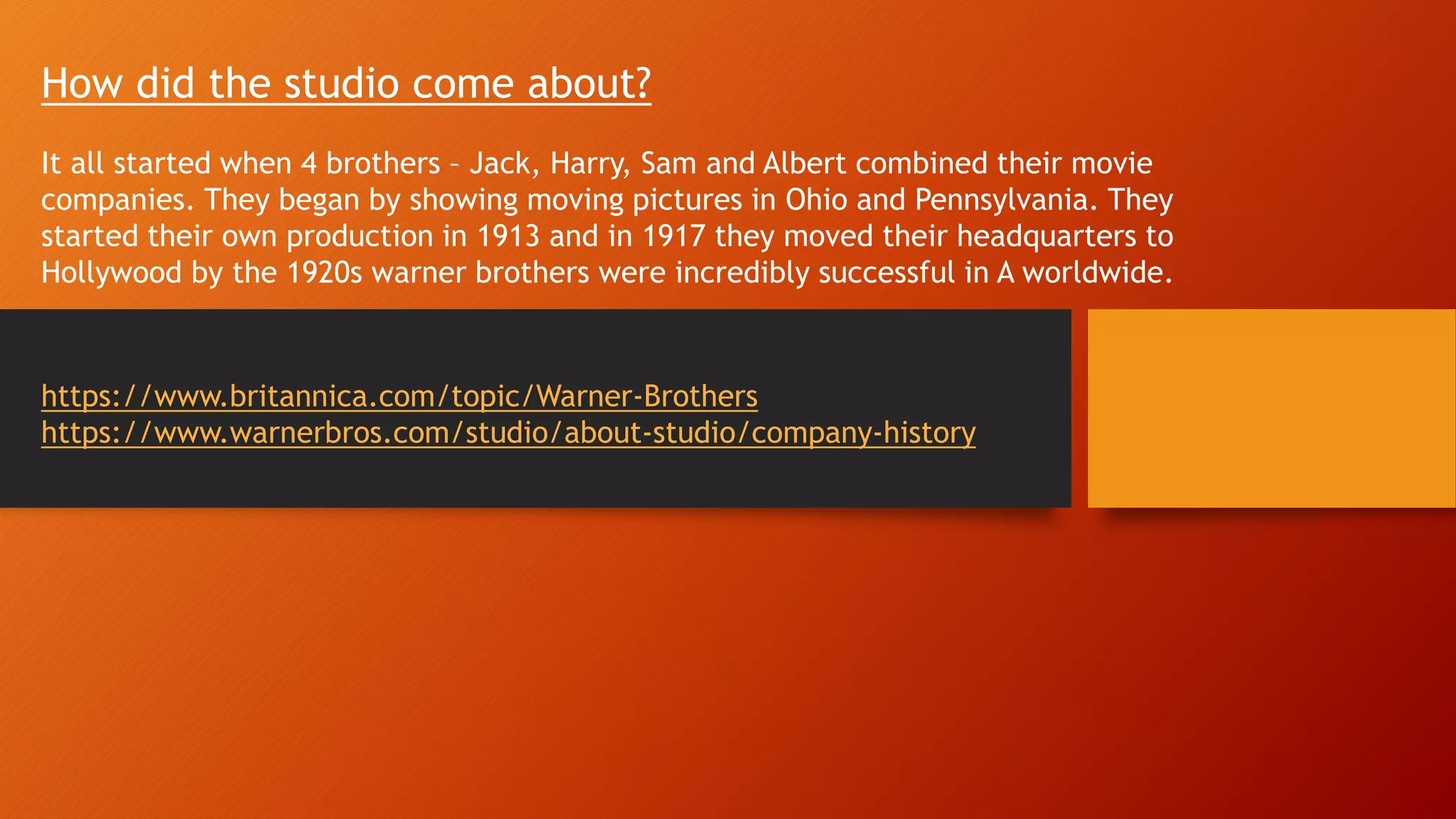 Warner bros & Belstone presentation | PPTX