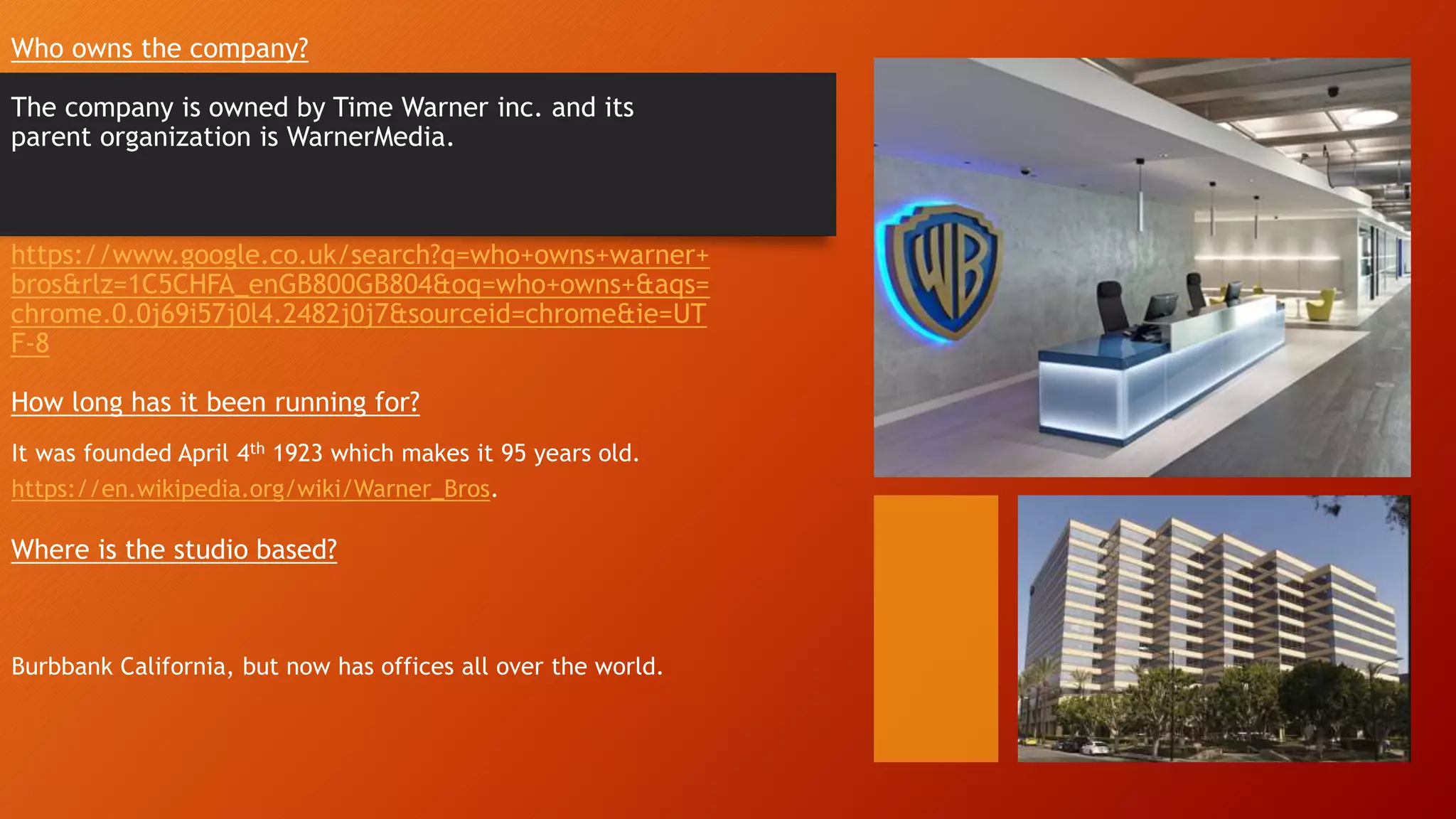 Warner bros & Belstone presentation | PPTX