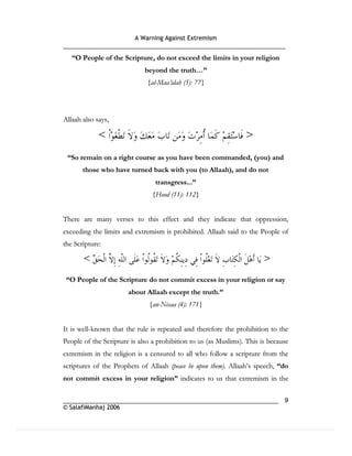 Warning againt extremism