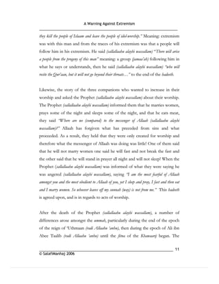 Warning againt extremism