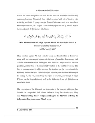 Warning againt extremism