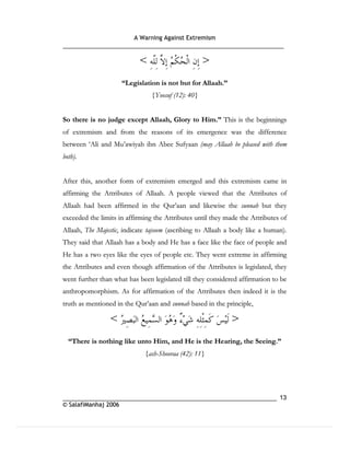 Warning againt extremism