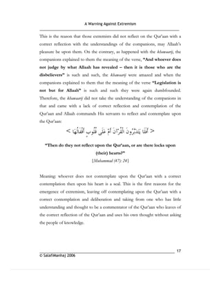 Warning againt extremism