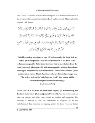 Warning againt extremism