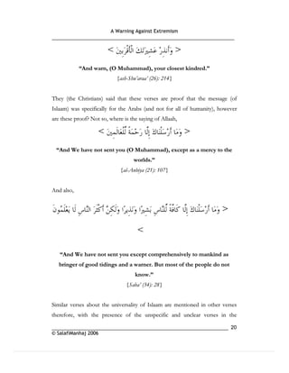 Warning againt extremism