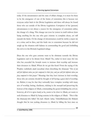 Warning againt extremism