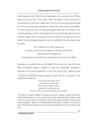 Warning againt extremism