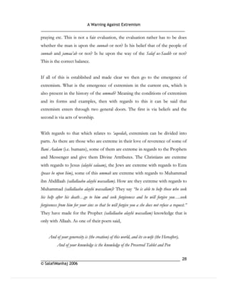 Warning againt extremism