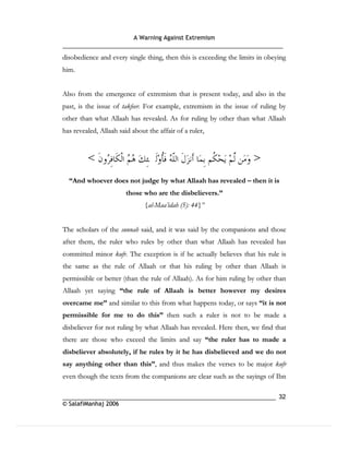 Warning againt extremism