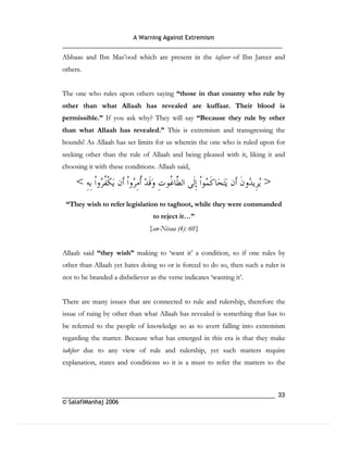 Warning againt extremism