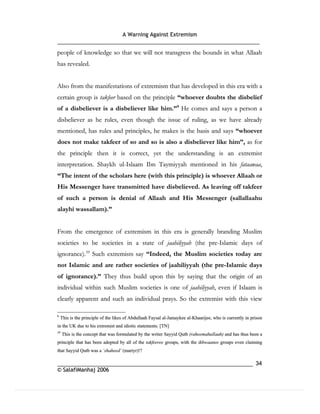 Warning againt extremism