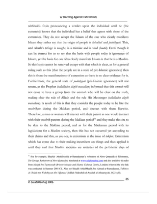 Warning againt extremism