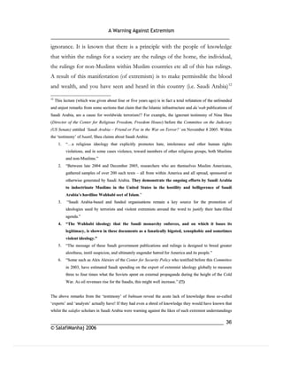 Warning againt extremism