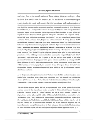 Warning againt extremism