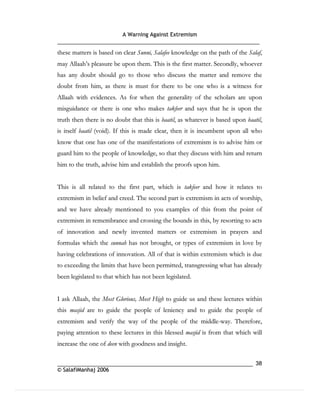 Warning againt extremism