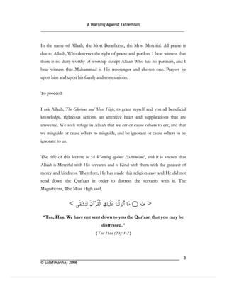 Warning againt extremism