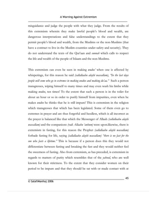 Warning againt extremism