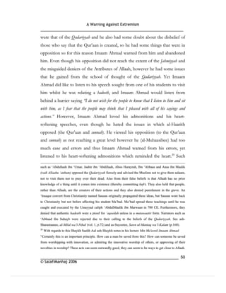 Warning againt extremism