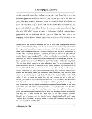 Warning againt extremism