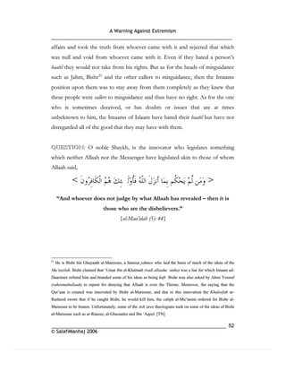 Warning againt extremism