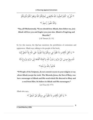 Warning againt extremism