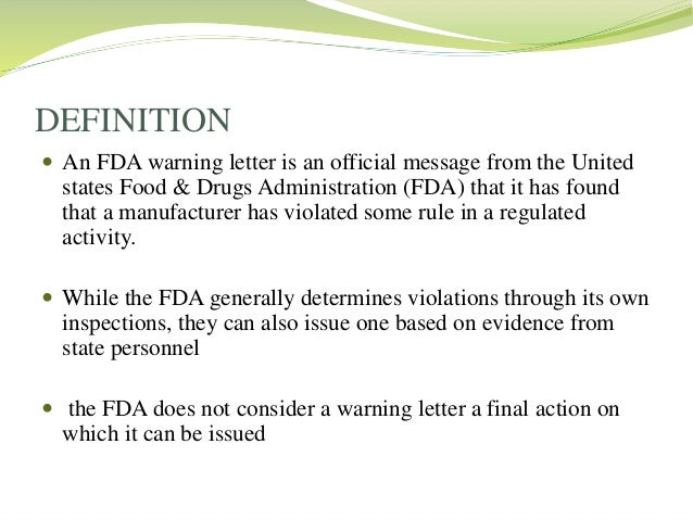 fda warning letter fda letter