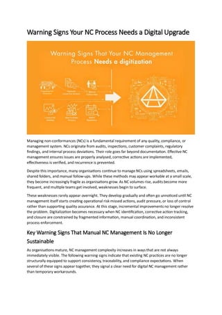 Warning Sign Ncm Example Production Warning Signs Your NC Process Needs a Digital Upgrade | PDF